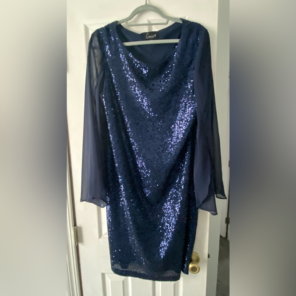 Navy Blue, sequined, size 16 dress
